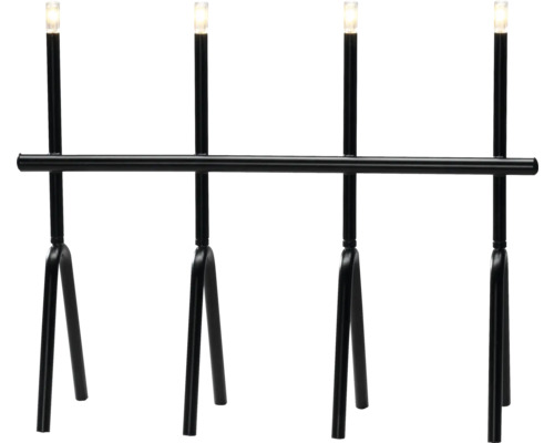 Svart ljusstake med fyra ljus