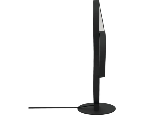Svart LED-bordslampa med rund design och fot