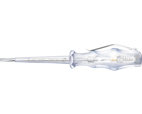 Spänningsprovare för växelspänning från 150 till 250 volt med spårskruvmejsel