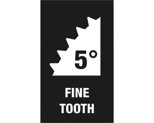 Symbol för fin tandning med en vinkel på 5 grader