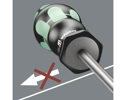 Wera-logotyp med symbol mot att en skruvmejsel rullar iväg