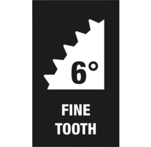 Symbol för fin tandning med 6 graders vinkel