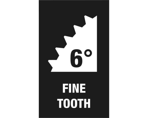 Symbol för fin tandning med 6 graders vinkel