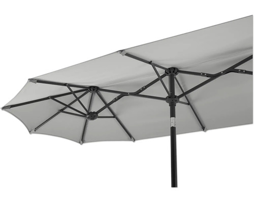 Dubbelt trädgårdsparasoll med ram och tygöverdrag
