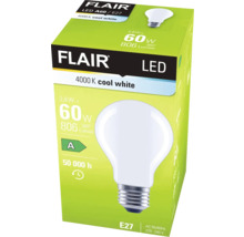 FLAIR LED-lampa A60/E27, 4000 K kallvitt i förpackning