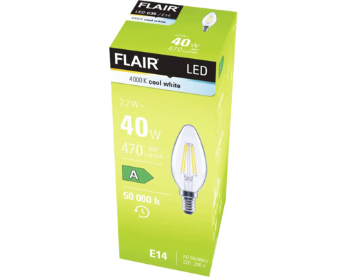 Förpackning för Flair LED-lampa C35 E14