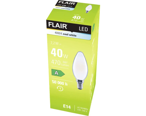 Förpackning för en Flair LED-lampa C35/E14 med 4000 Kelvin