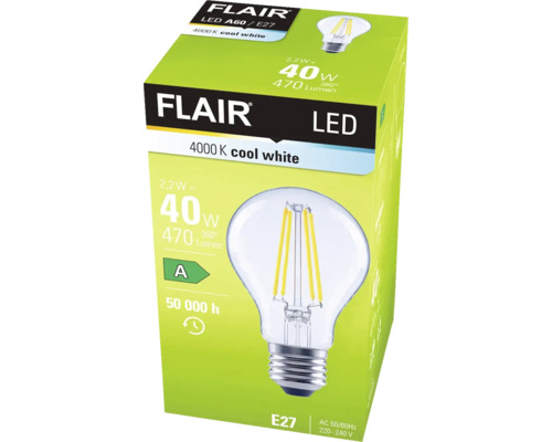 Förpackning för Flair LED-lampa med E27-sockel