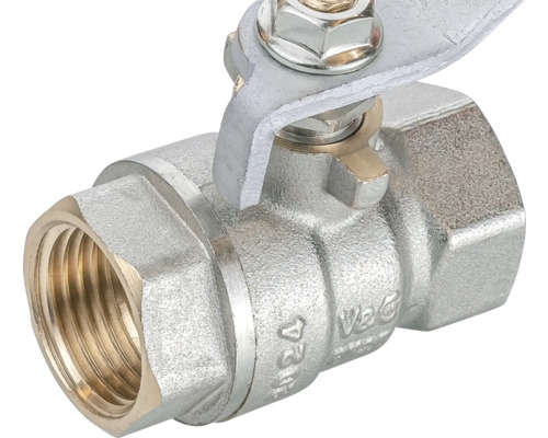 Kulventil av metall med handtag