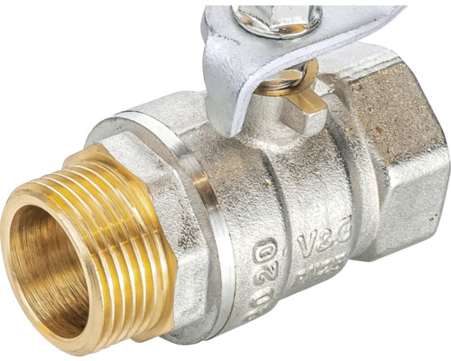 Kulventil av metall med gängad anslutning och spak