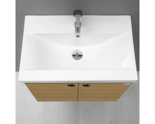 Tvättställ med två dörrar, keramiskt tvättställ och armatur