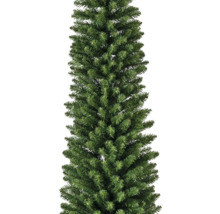 Smal konstgjord julgran med gröna barr