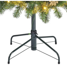 Julgransfot av metall med träd och dekoration