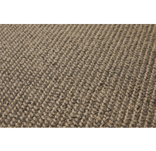 Detaljvy av en beige heltäckningsmatta.