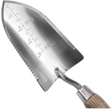 Trädgårdsspade i rostfritt stål med markeringar