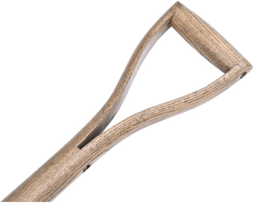 Trähandtag för spade eller skyffel