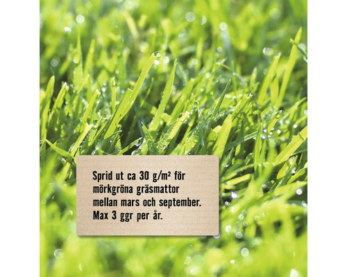 Information om gräsmattegödsling för mörkgröna gräsmattor
