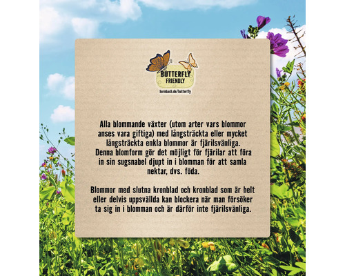 Information om fjärilsvänlighet hos blommor