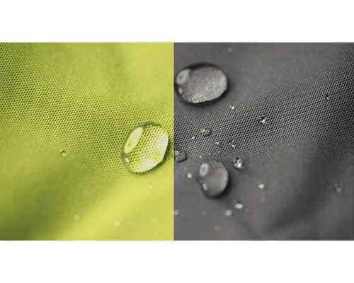 Närbild av vattenavvisande tyg med vattendroppar