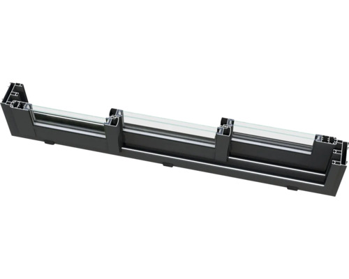 Tvärsnitt av en fönsterkarm med glas