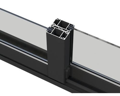 Detaljvy av en aluminiumfönsterprofil med glas