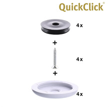QuickClick fästset med skruvar och underlägg för toalettlock, 4-pack