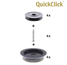 QuickClick möbelglidare set med skruvar, fyra stycken