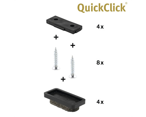 QuickClick fästsats för glidmöbler med skruvar