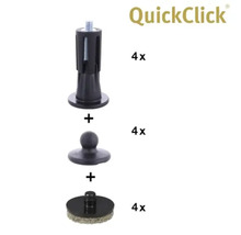 QuickClick möbelglidesset med gänga och filtinsats, 4 stycken