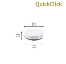 QuickClick möbelglidare med måtten 18 mm x 15 mm och en höjd på 7 mm