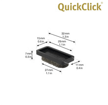 QuickClick möbelglid med måttangivelser
