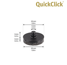 QuickClick möbelglidare med filt och måttangivelser