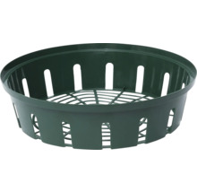 Rund hängande blomkruka i plast med öppningar för utomhusbruk