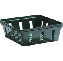 Plastkorg med kvadratisk form och perforerade väggar