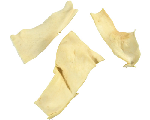 Tre tuggben för hundar gjorda av grisöron