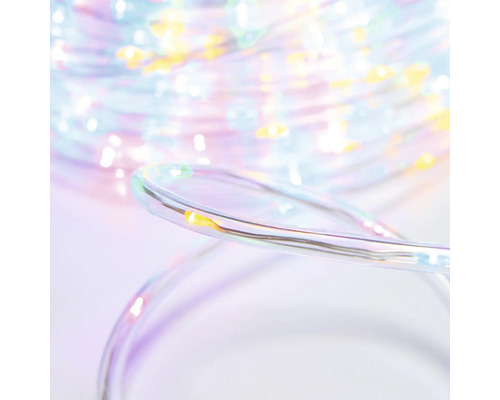 Ljusslinga med transparent kabel och varmvita LED