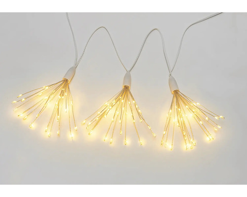 Tre ljusslingor med LED-ljuspunkter i stjärnform