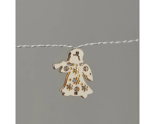 Ljusslinga med ängel hänge av trä