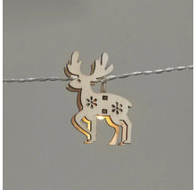 Dekorativ ljusslinga med renfigurer i trä