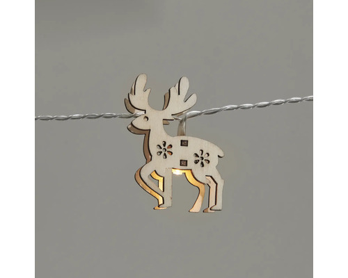 Dekorativ ljusslinga med renfigurer i trä