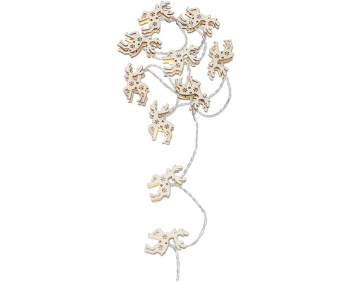 Ljusslinga med trärenfigurer för juldekoration