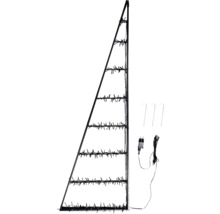 Triangulär gran av ljusslingor med jordspett och transformator