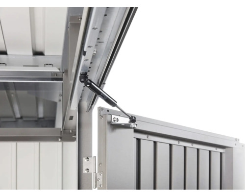 Detaljvy av en apparatlåda med gasfjäder