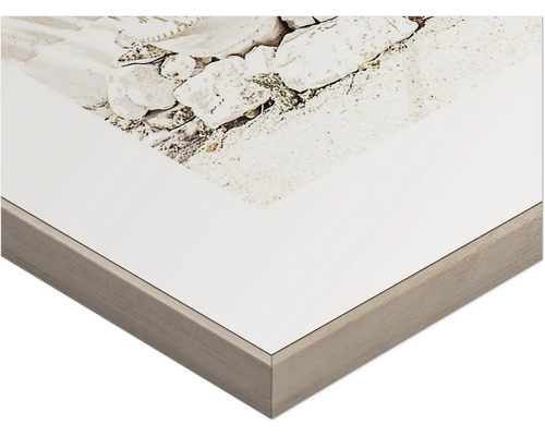 Detaljvy av en fotoram med stenmotiv