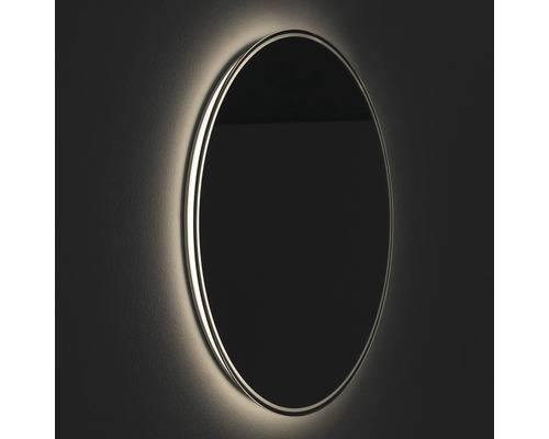 Oval spegel med belysning för väggmontering