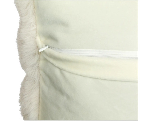 Prydnadskudde med pälsfrans och dragkedja