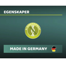 Egenskaper: Innehåller inget genmodifierat material och Tillverkat i Tyskland.