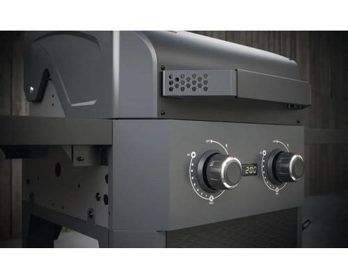 Gasolgrill med två regulatorer för temperaturkontroll