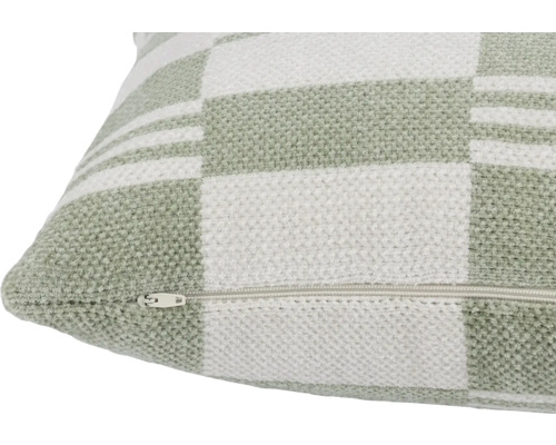 Kudde med dragkedja och rutmönster