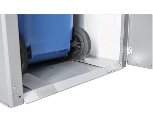 Soptunna med ramp för enkel förvaring av soptunnor